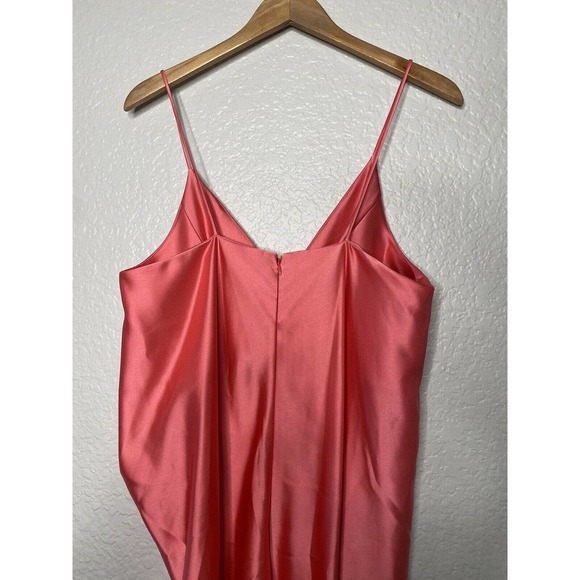 NEW Cedric Charlier Satin Pink Draped Midi Dress $520 US 12 IT 46 - Picture 6 of 11